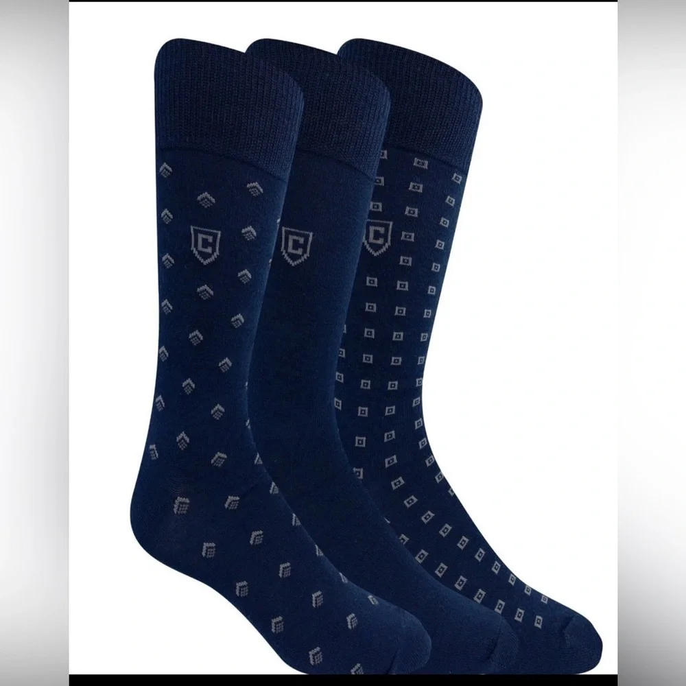 Chaps Classic Dress Dot Crew Socks &  Chaps Classic Dress Diamond, 3Pk Each